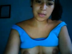 Nice girl flashing tits and pussy